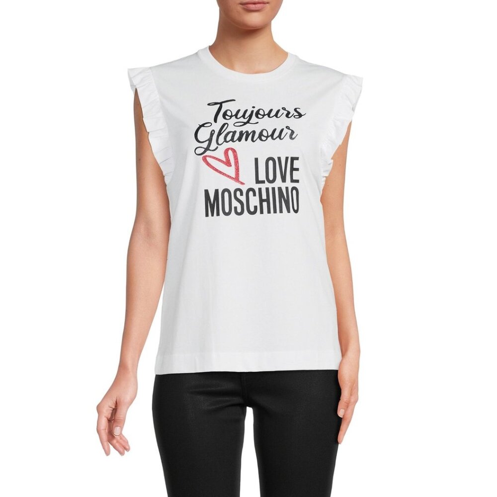 Love Moschino Toujours Glamour Top – Size IT 40 / US 4-6, White